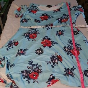 Joe Boxer Floral Blue and Red Midi Dress